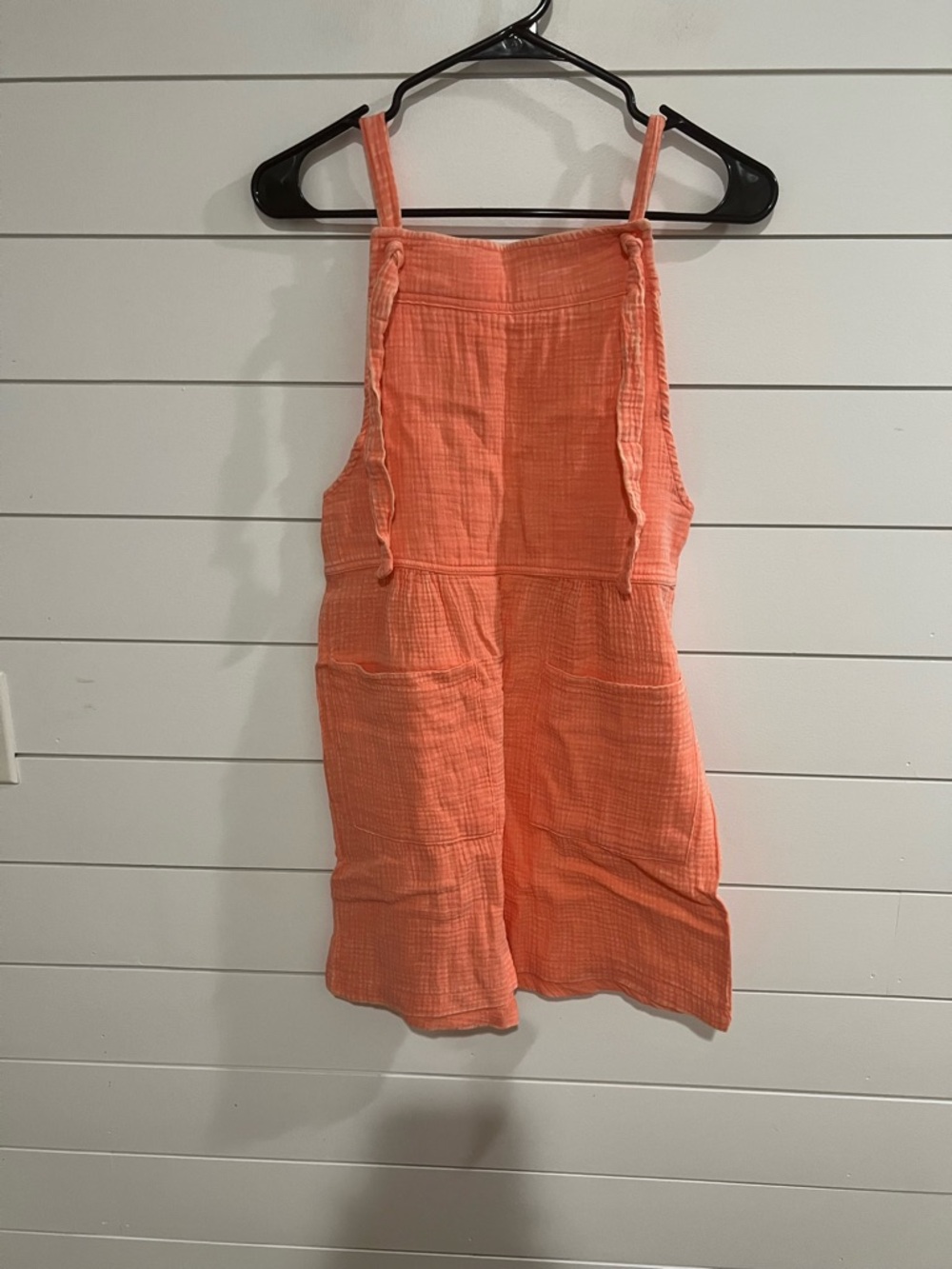 Zenana Outfitters Coral Orange Textured Romper